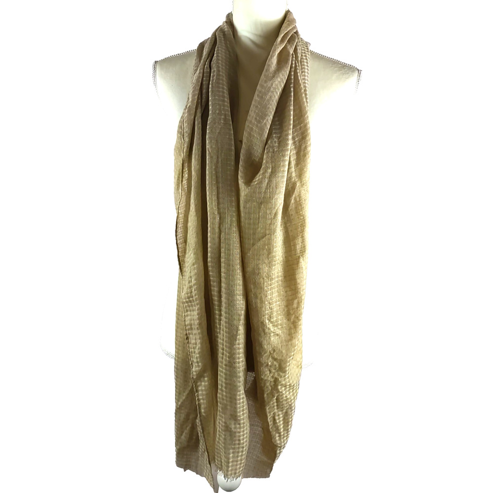 Anna Vs Ava Scarf Rectangle 72" X 20 Tan Textured Square